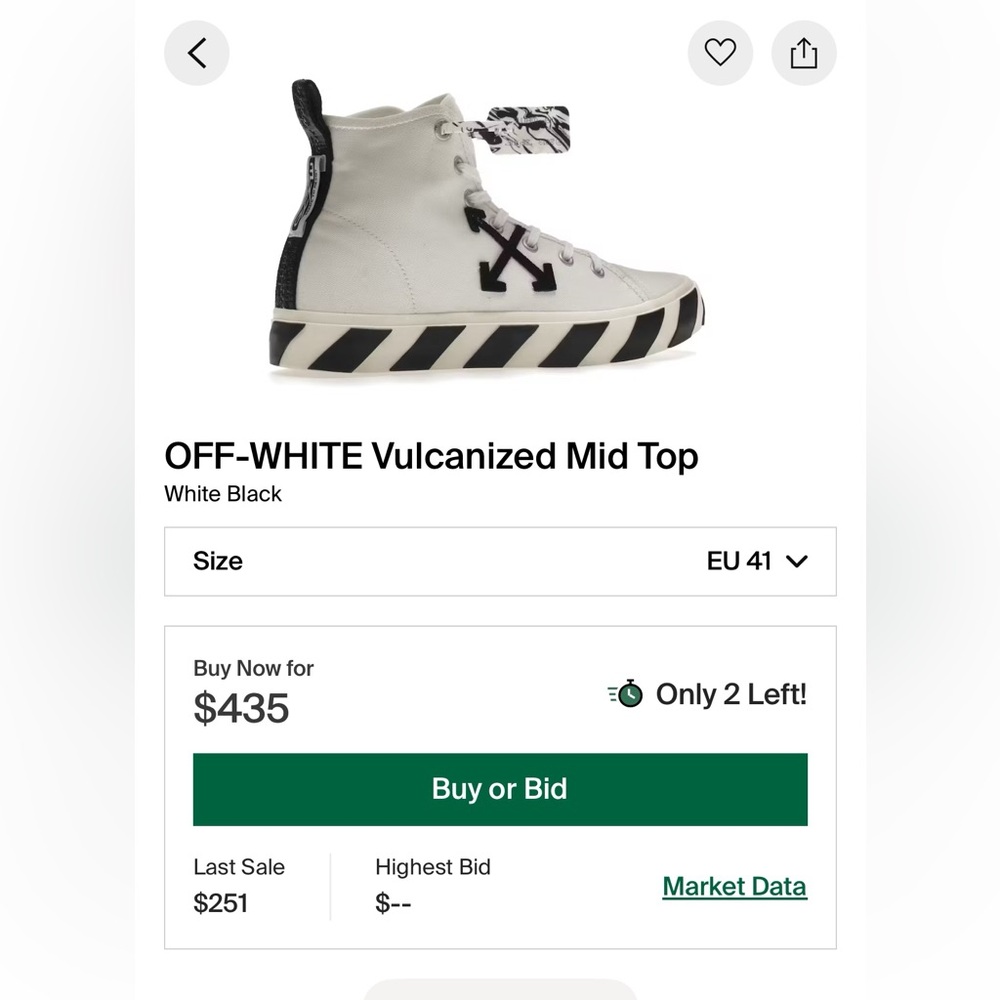 Off-White Vulc Mid Canvas High-Tops in White and Black